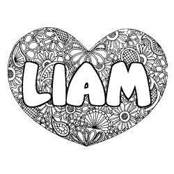 LIAM - Heart mandala background coloring