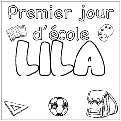 Coloring page first name LILA - School First day background