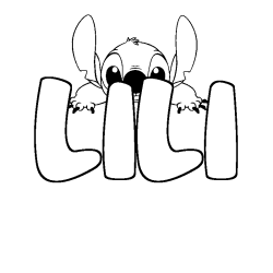 Coloring page first name LILI - Stitch background