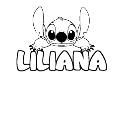 Coloring page first name LILIANA - Stitch background