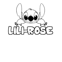 Coloring page first name LILI-ROSE - Stitch background