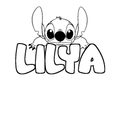 Coloring page first name LILYA - Stitch background