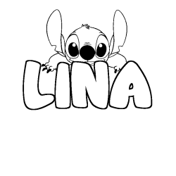 Coloring page first name LINA - Stitch background