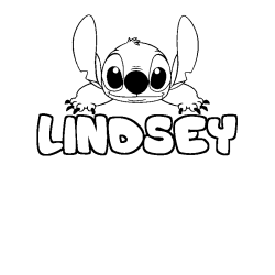 Coloring page first name LINDSEY - Stitch background
