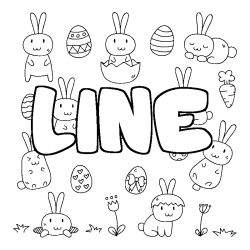 Coloring page first name LINE - Easter background