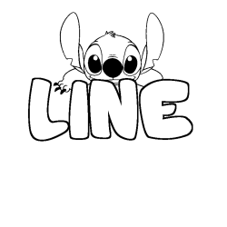 Coloring page first name LINE - Stitch background