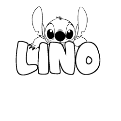 Coloring page first name LINO - Stitch background