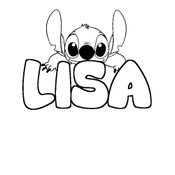 Coloring page first name LISA - Stitch background