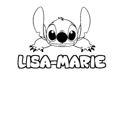 Coloring page first name LISA-MARIE - Stitch background