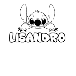 Coloring page first name LISANDRO - Stitch background