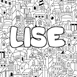 Coloring page first name LISE - City background