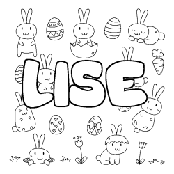 Coloring page first name LISE - Easter background