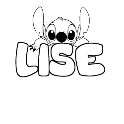 Coloring page first name LISE - Stitch background