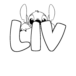 Coloring page first name LIV - Stitch background