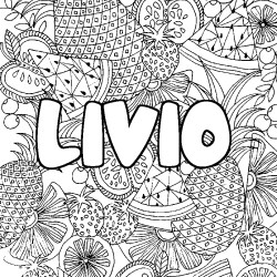 LIVIO - Fruits mandala background coloring
