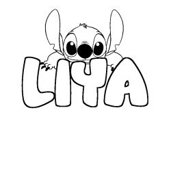 Coloring page first name LIYA - Stitch background