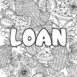 LOAN - Fruits mandala background coloring