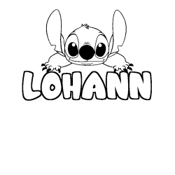 Coloring page first name LOHANN - Stitch background