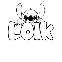 Coloring page first name LOÏK - Stitch background