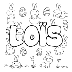 Coloring page first name LOÏS - Easter background