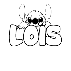 Coloring page first name LOÏS - Stitch background