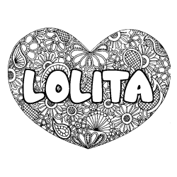 LOLITA - Heart mandala background coloring