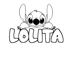 Coloring page first name LOLITA - Stitch background