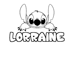 Coloring page first name LORRAINE - Stitch background