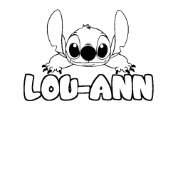 Coloring page first name LOU-ANN - Stitch background