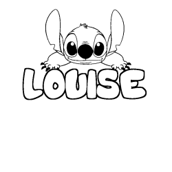 Coloring page first name LOUISE - Stitch background