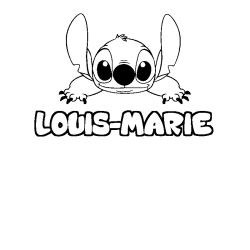 Coloring page first name LOUIS-MARIE - Stitch background