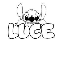 Coloring page first name LUCE - Stitch background