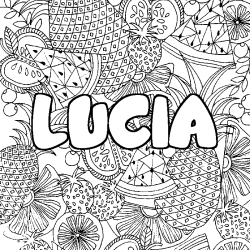 LUCIA - Fruits mandala background coloring