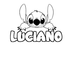 Coloring page first name LUCIANO - Stitch background