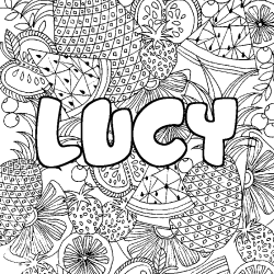LUCY - Fruits mandala background coloring