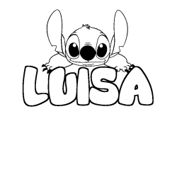 Coloring page first name LUISA - Stitch background