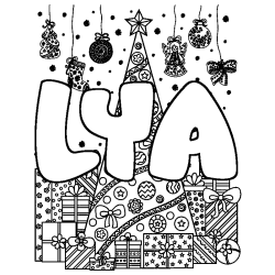 LYA - Christmas tree and presents background coloring
