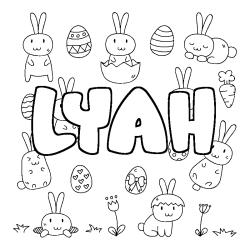 Coloring page first name LYAH - Easter background