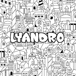 Coloring page first name LYANDRO - City background