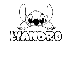 Coloring page first name LYANDRO - Stitch background