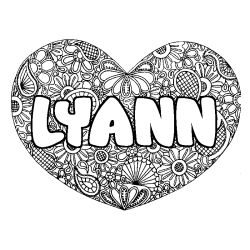 LYANN - Heart mandala background coloring