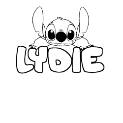 Coloring page first name LYDIE - Stitch background