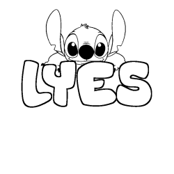 Coloring page first name LYES - Stitch background