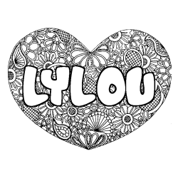LYLOU - Heart mandala background coloring