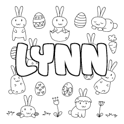 Coloring page first name LYNN - Easter background
