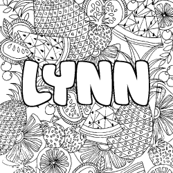 LYNN - Fruits mandala background coloring