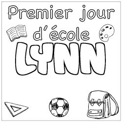 Coloring page first name LYNN - School First day background