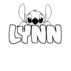 Coloring page first name LYNN - Stitch background