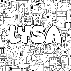 Coloring page first name LYSA - City background