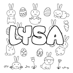 Coloring page first name LYSA - Easter background